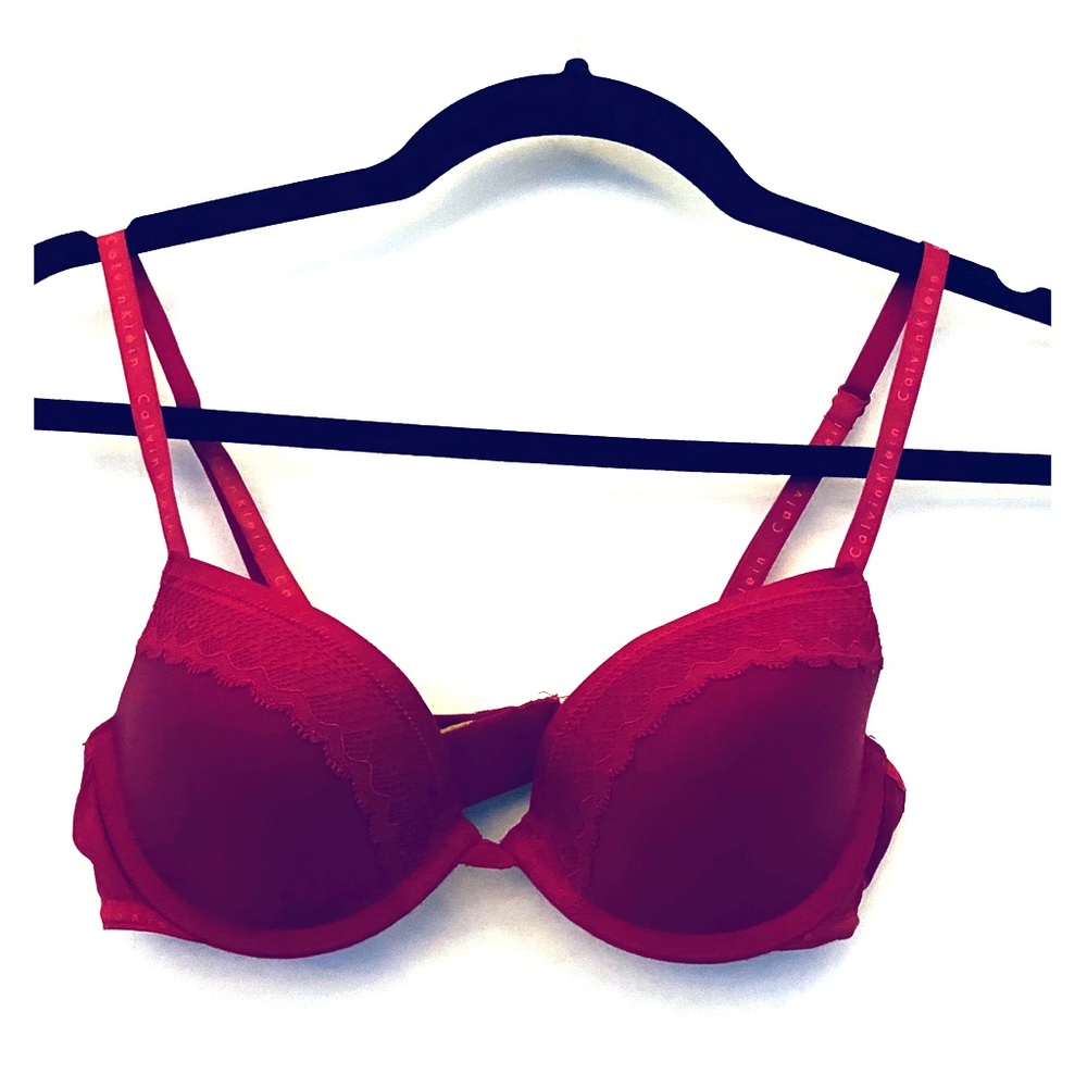 Calvin Klein Red Push Up Bra
